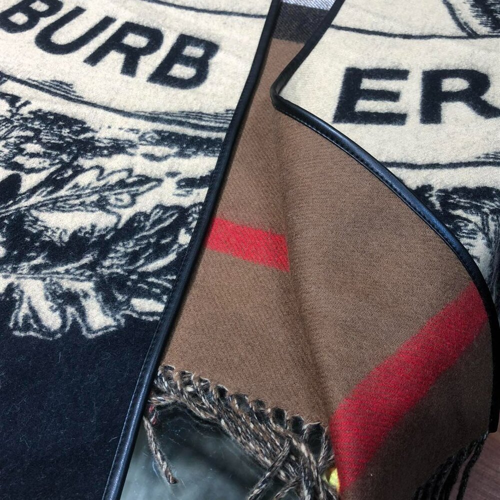 Burberry Multicolor Checkered Scarf with Fringe - Picture 7 of 7